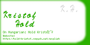 kristof hold business card